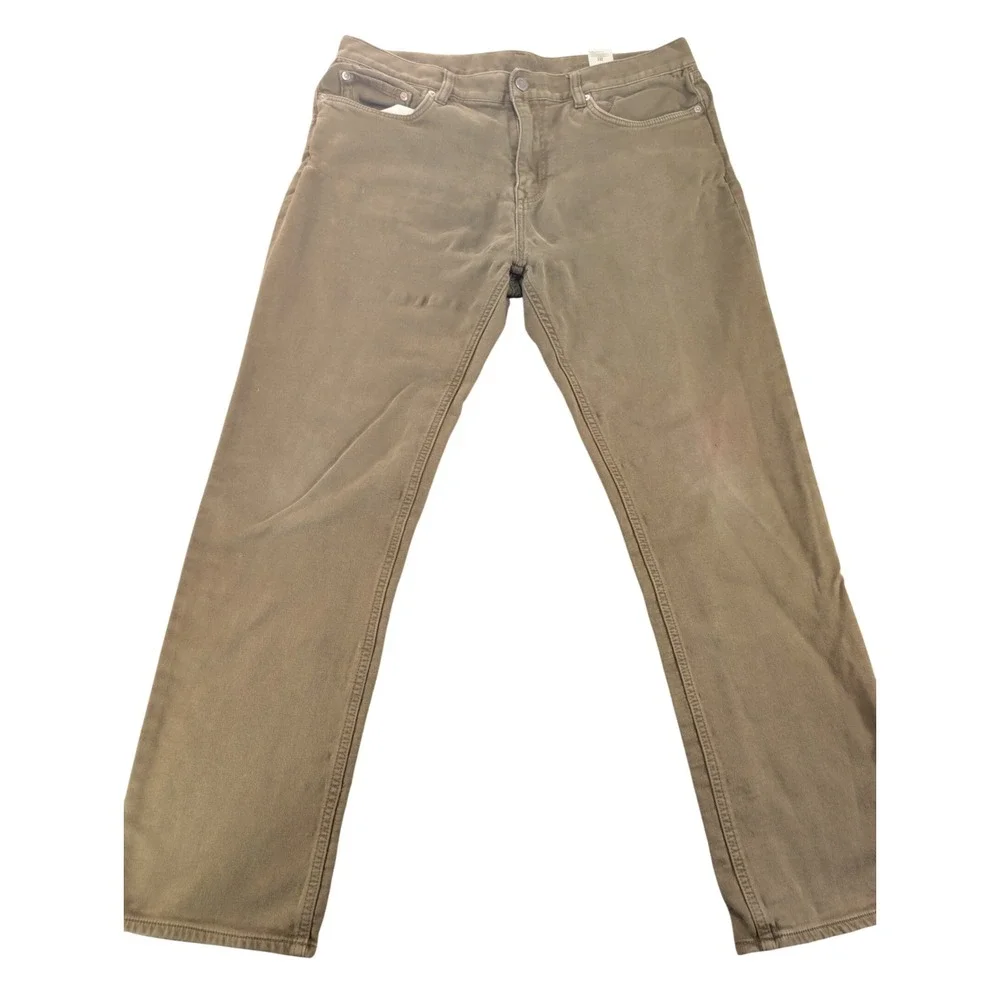 Banana Republic Traveler Cotton Brown Olive Pants Trousers Mens 36x32 Slim Chino
